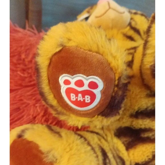 Retired Build A Bear Tiger Cub Plush Stuffed Animal Embroidered Eyes 12" Tall - Picture 4 of 5